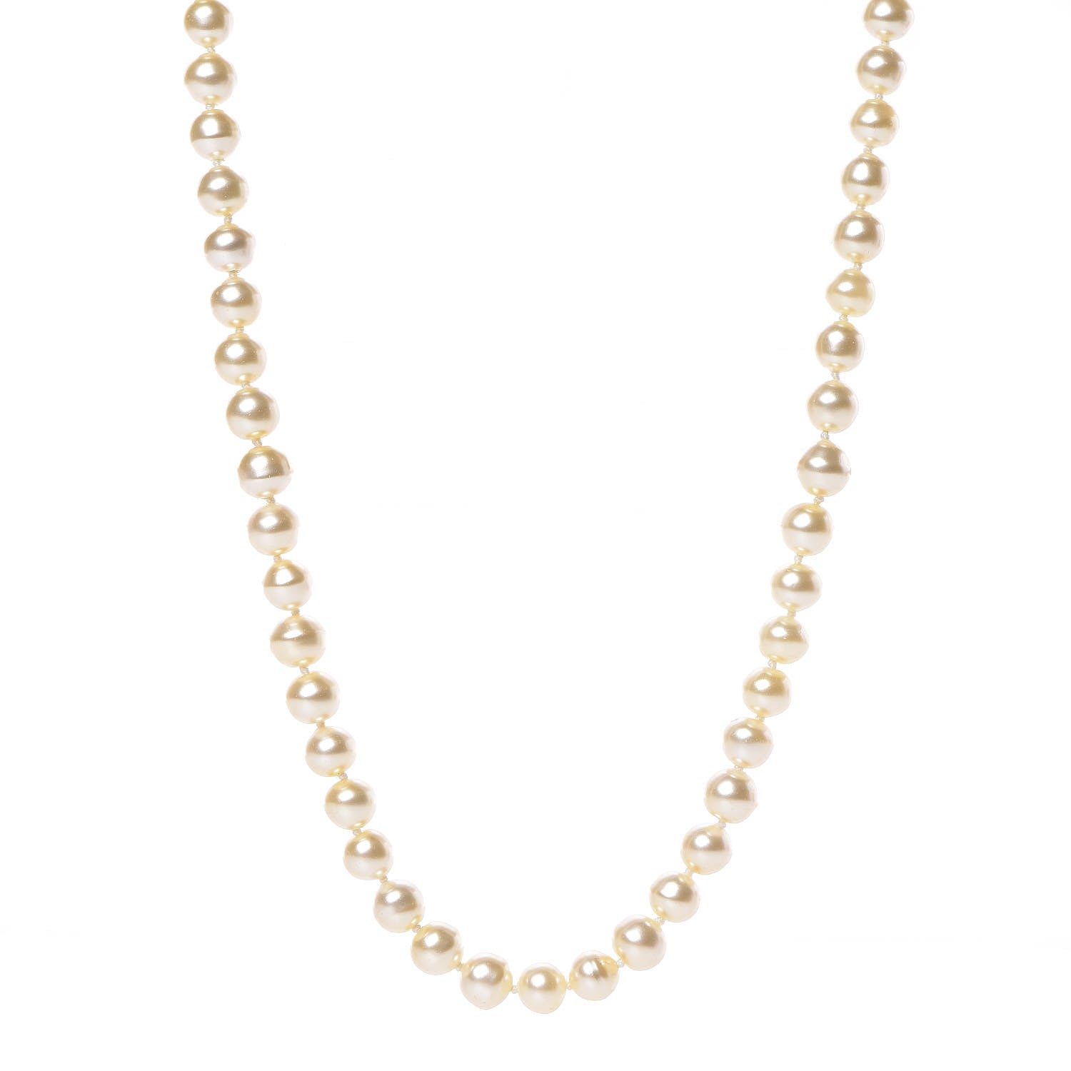 Chanel Pearl CC Long Necklace Light Gold 1 of 5