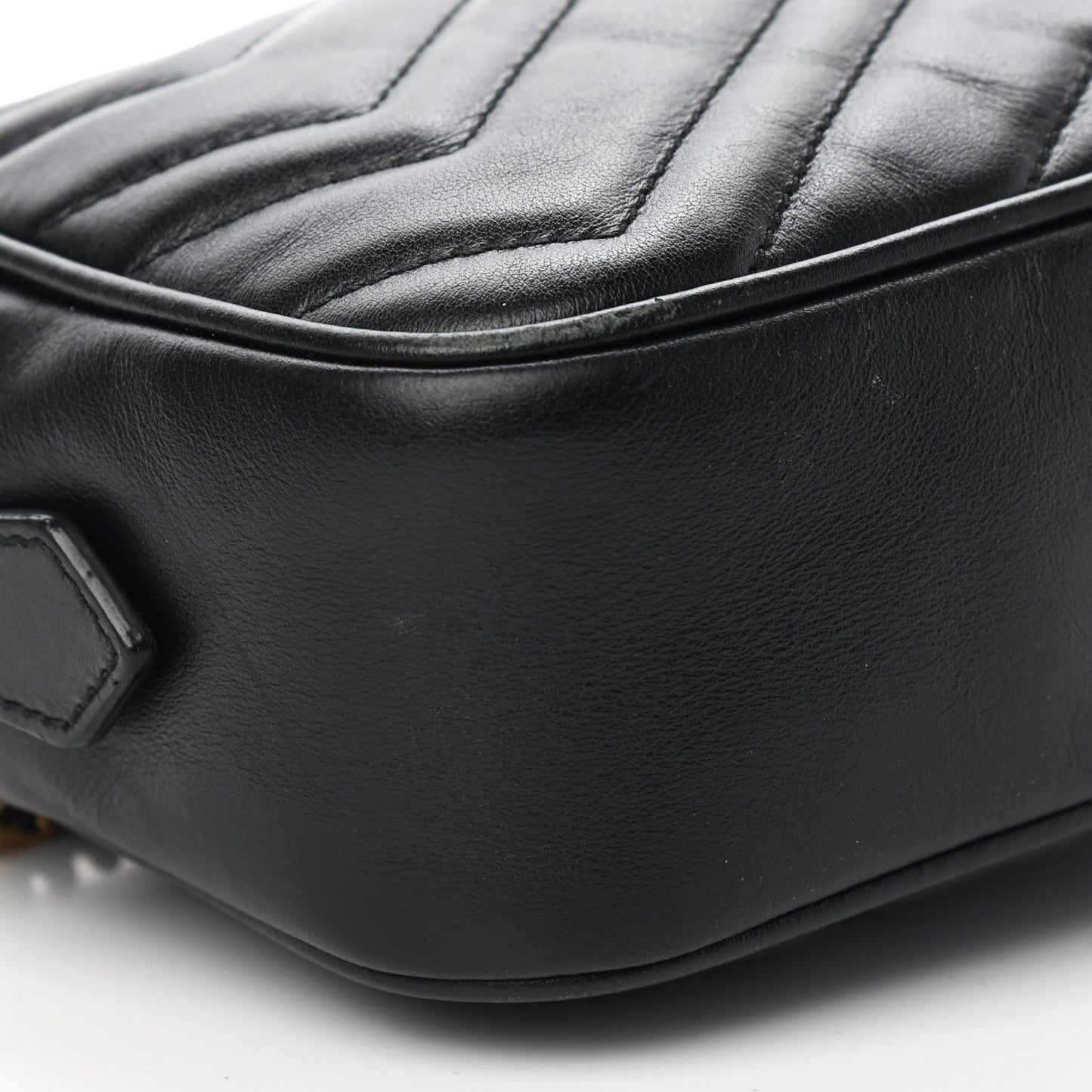 Calfskin Matelasse Mini GG Marmont Chain Shoulder Bag Black