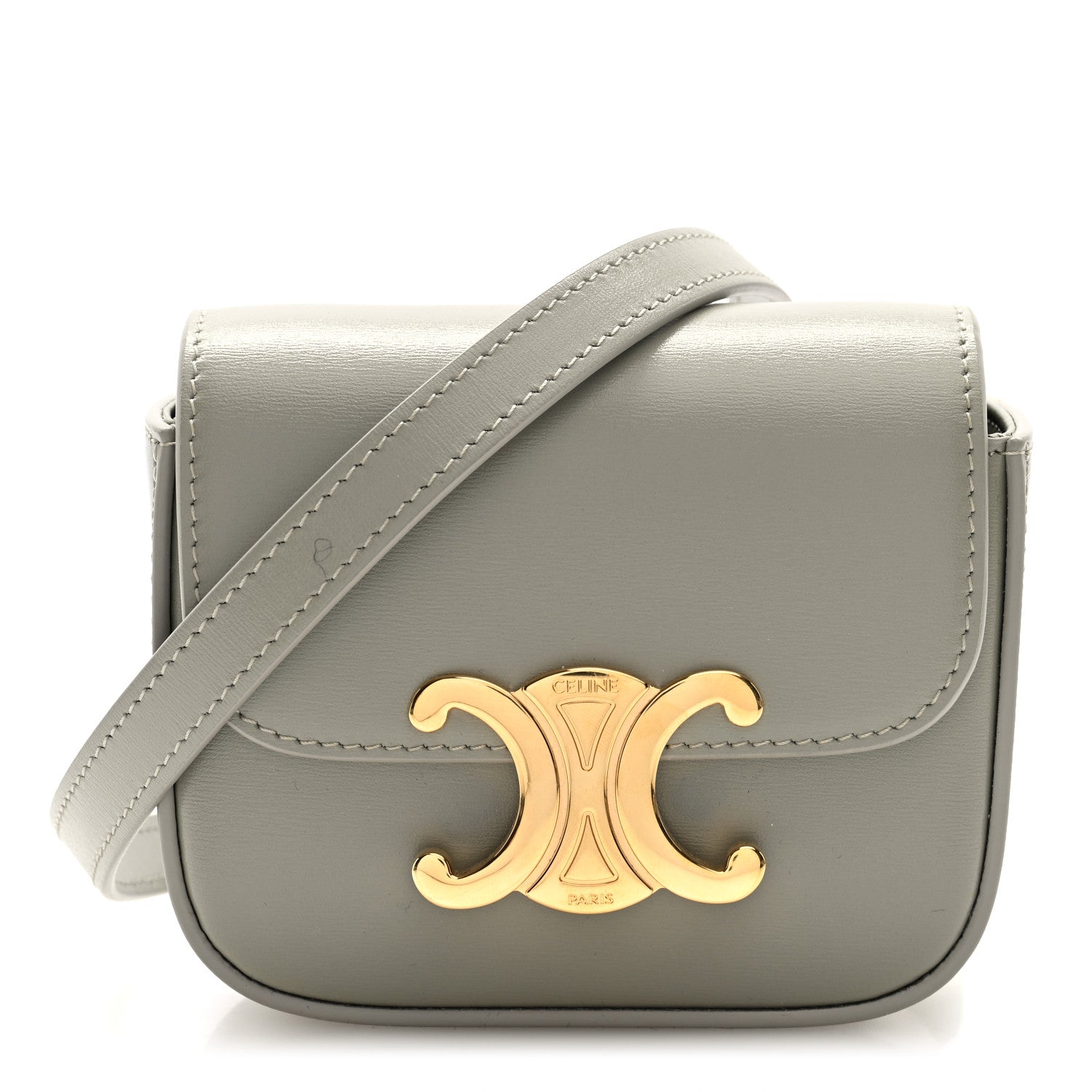 Celine Shiny Calfskin Mini Triomphe Chalk 1773860 – FASHIONPHILE