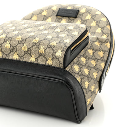 Gucci GG Supreme Monogram Bees Print Small Day Backpack Beige Oro Black 10 of 10