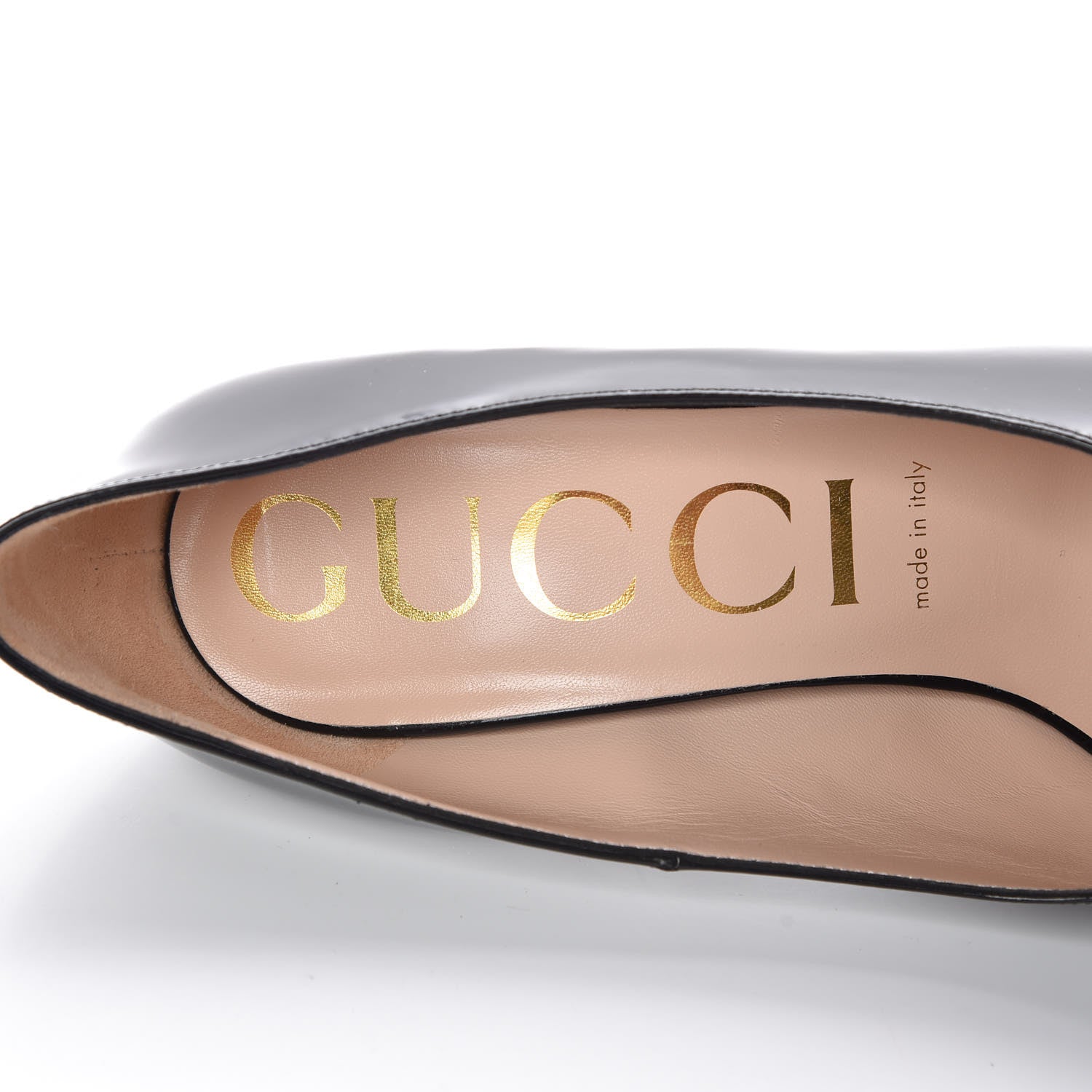 Gucci Polished Calfskin Regent Pumps 39.5 Black 7 of 8