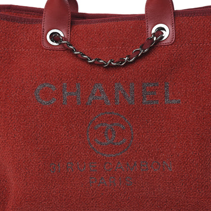 Chanel Lurex Boucle Large Deauville Tote Red 9 of 9
