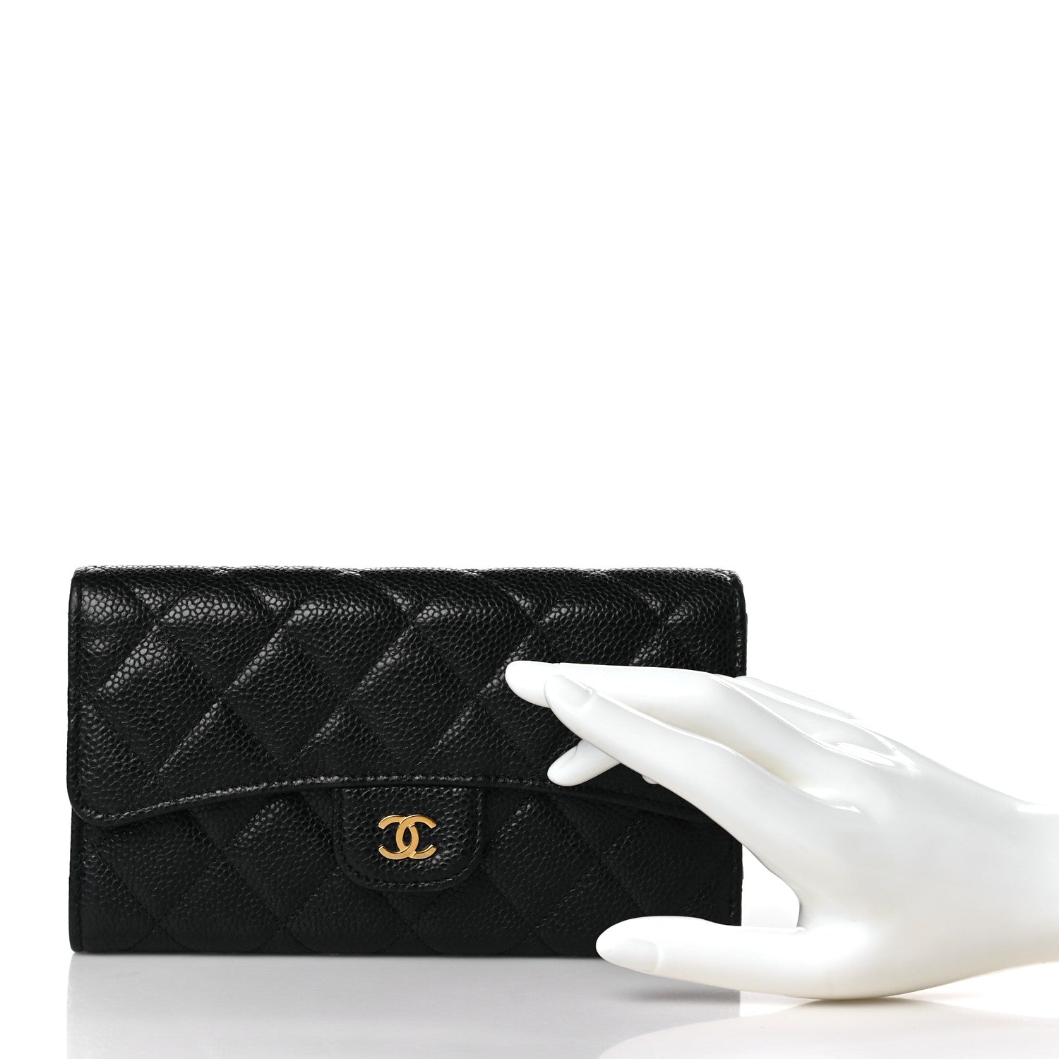 Chanel Caviar Quilted Large Flap Wallet Black 2 of 7