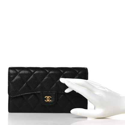 Chanel Caviar Quilted Large Flap Wallet Black 2 of 7