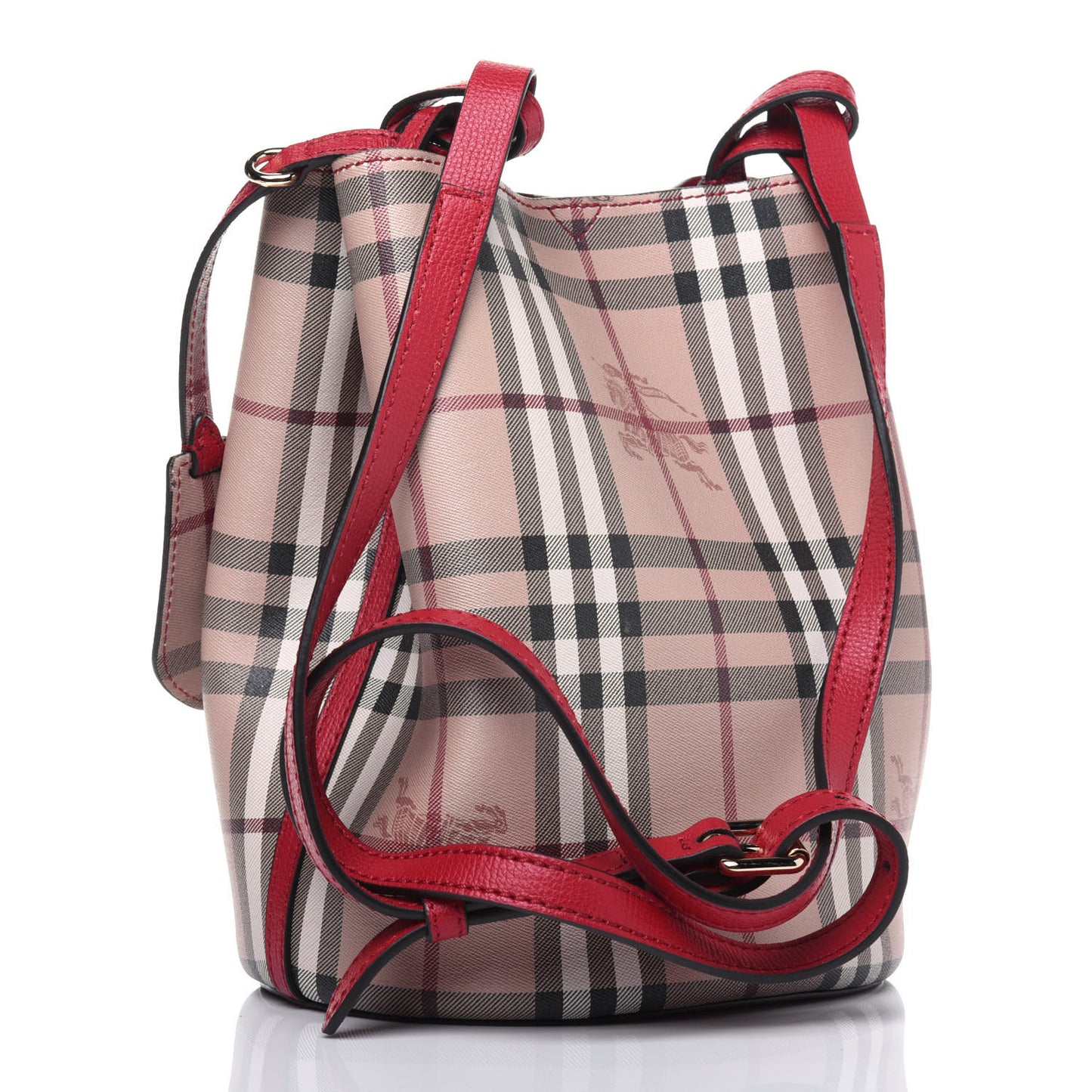 Haymarket Check Colours Small Lorne Bucket Crossbody Poppy Red