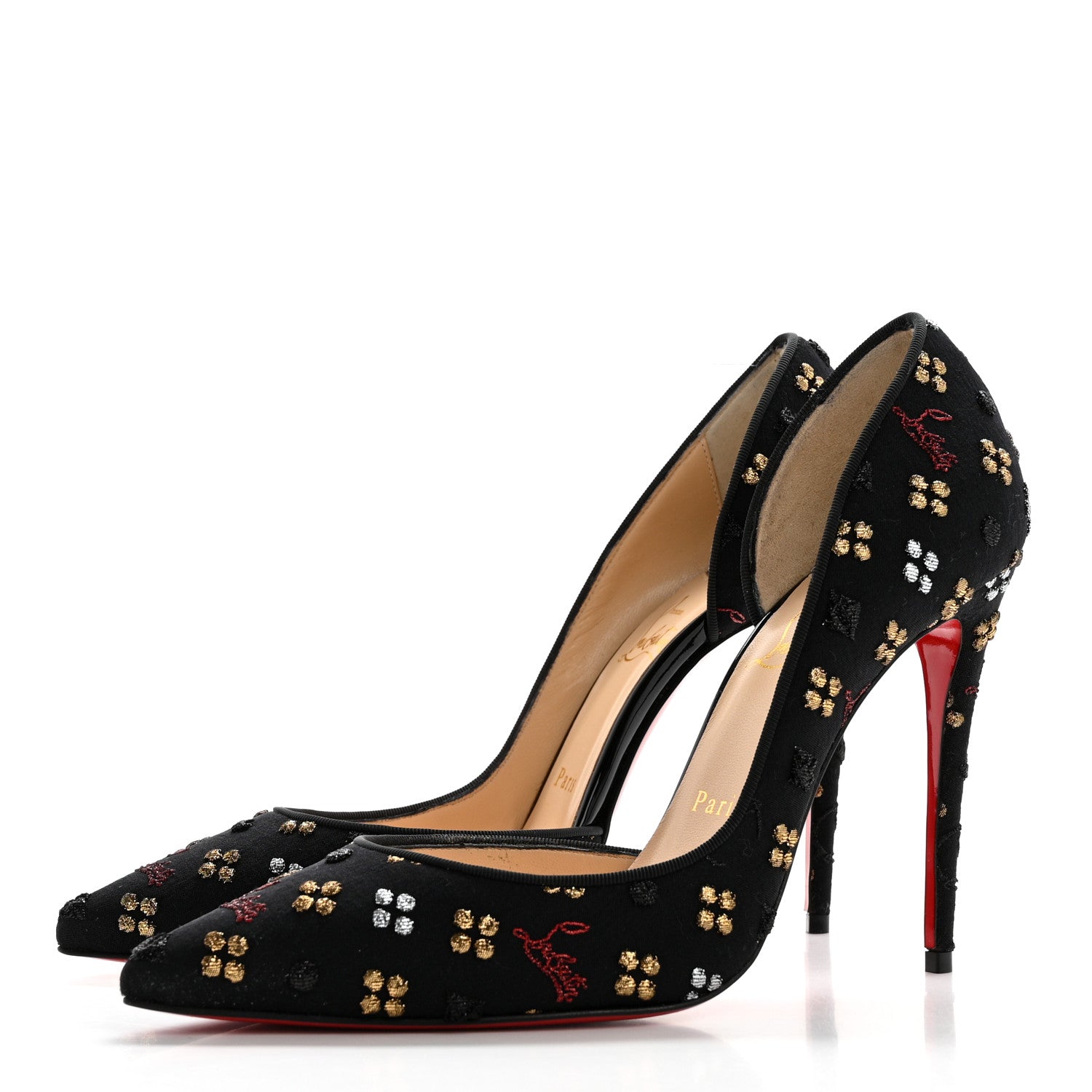 Christian Louboutin Jacquard Loubi In The Sky Iriza 100 Pumps 39 Multi Black 3 of 8