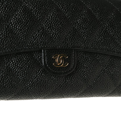 Chanel Caviar Quilted Large Gusset Flap Wallet Black 20 of 22