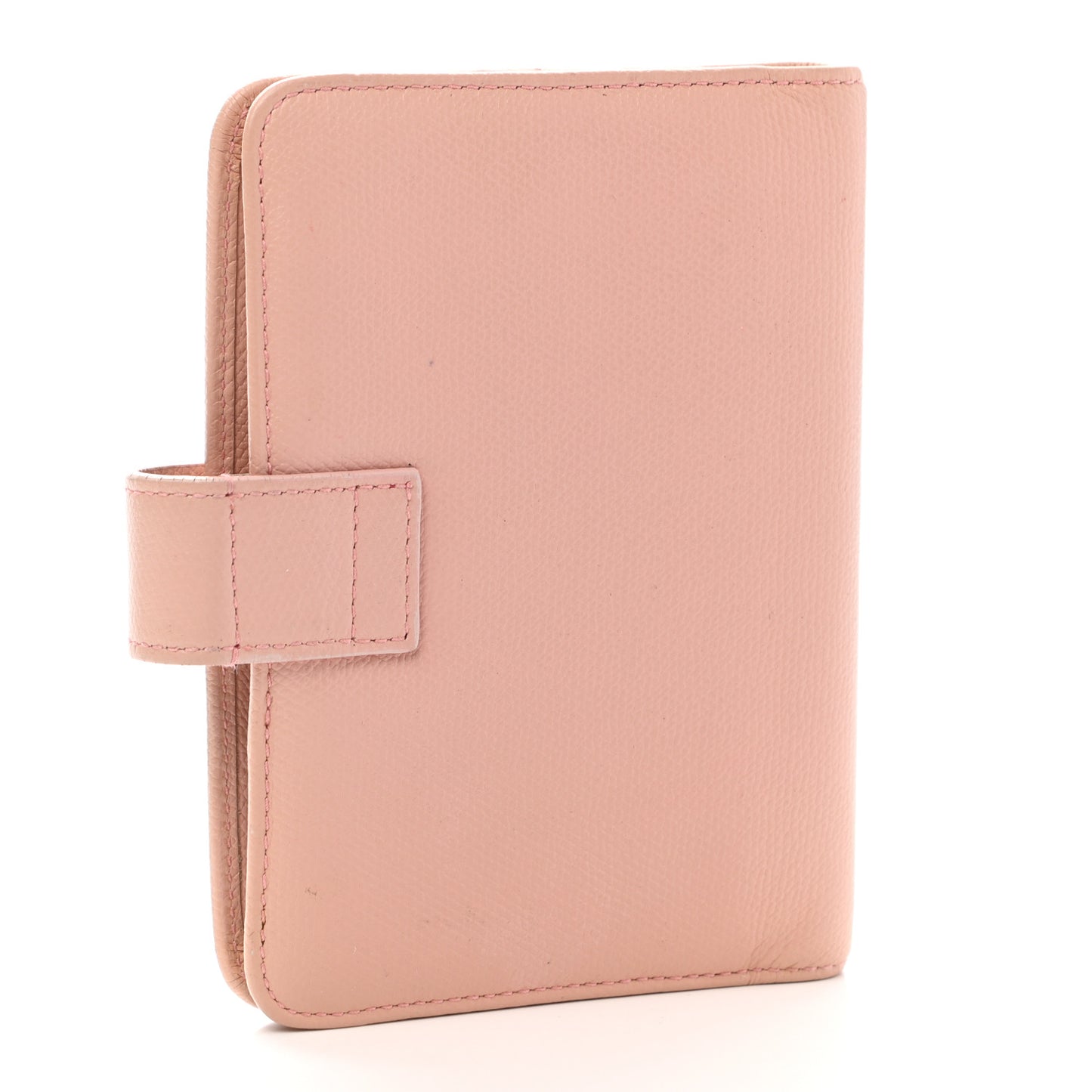 Grained Calfskin CC Button Pocket Agenda Cover Pink