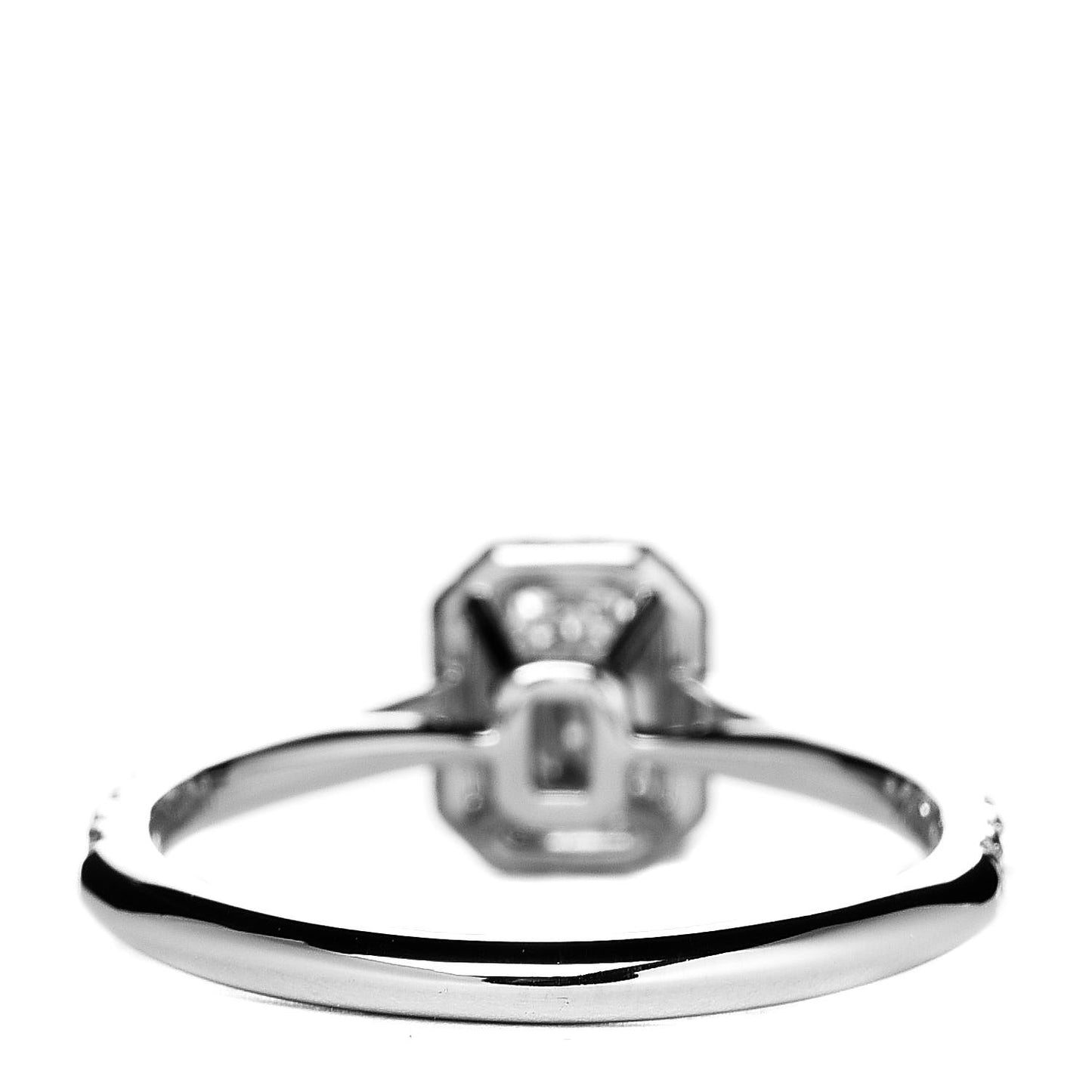 Platinum Diamond .43ct Soleste Emerald Cut Engagement Ring 51 5.75