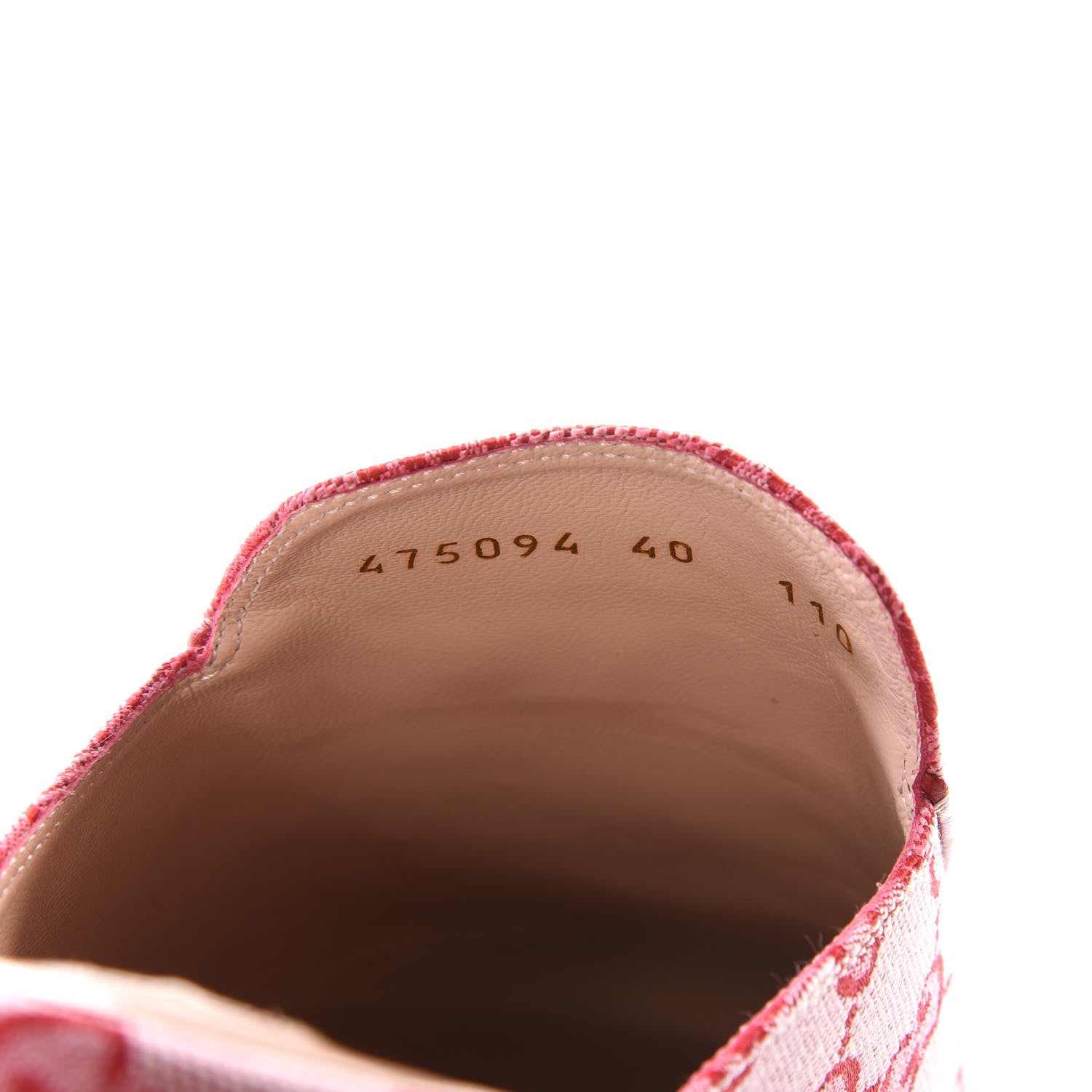 Gucci Canvas GG Monogram Horsebit Womens Princetown Slippers 40 Gardenia Hibiscus Red 8 of 9