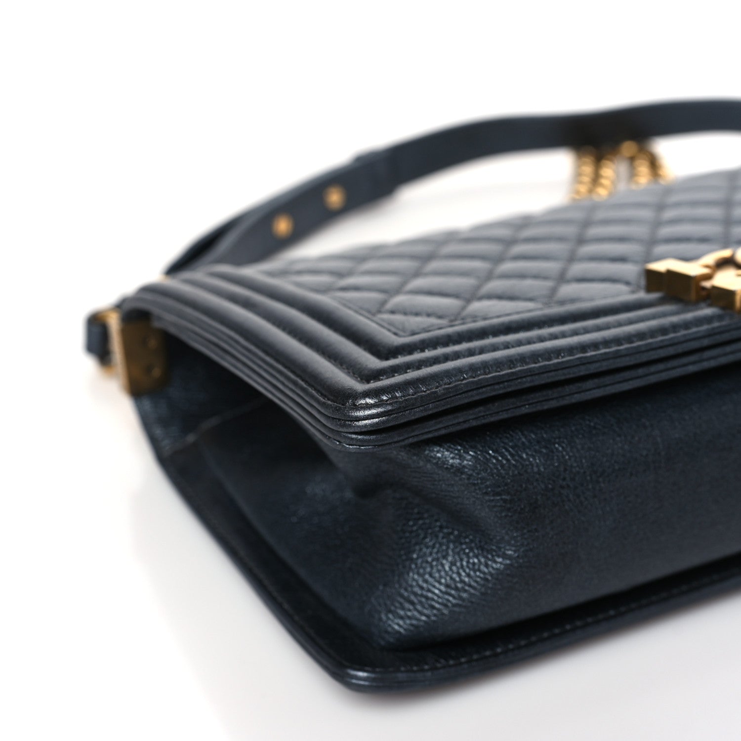 Chanel Metallic Calfskin Quilted Medium Boy Flap Grey 8 of 10