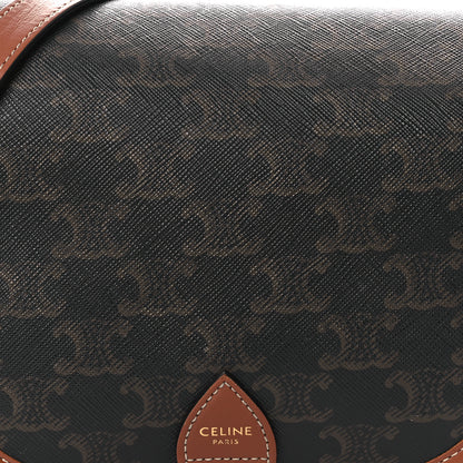 Celine Triomphe Canvas Medium Folco Bag Tan 10 of 17