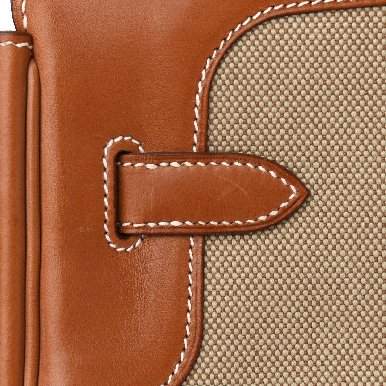 Hermes Toile Natural Barenia Flag Birkin 35 Fauve 12 of 26