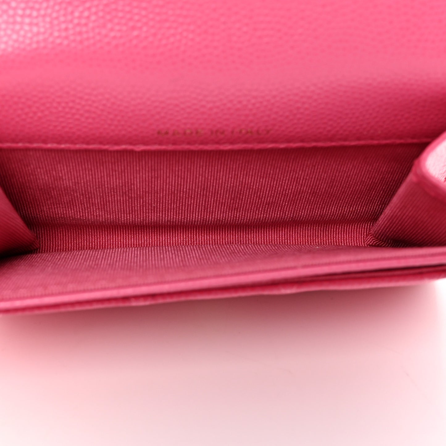 Caviar Quilted Flap Card Holder Wallet Pink