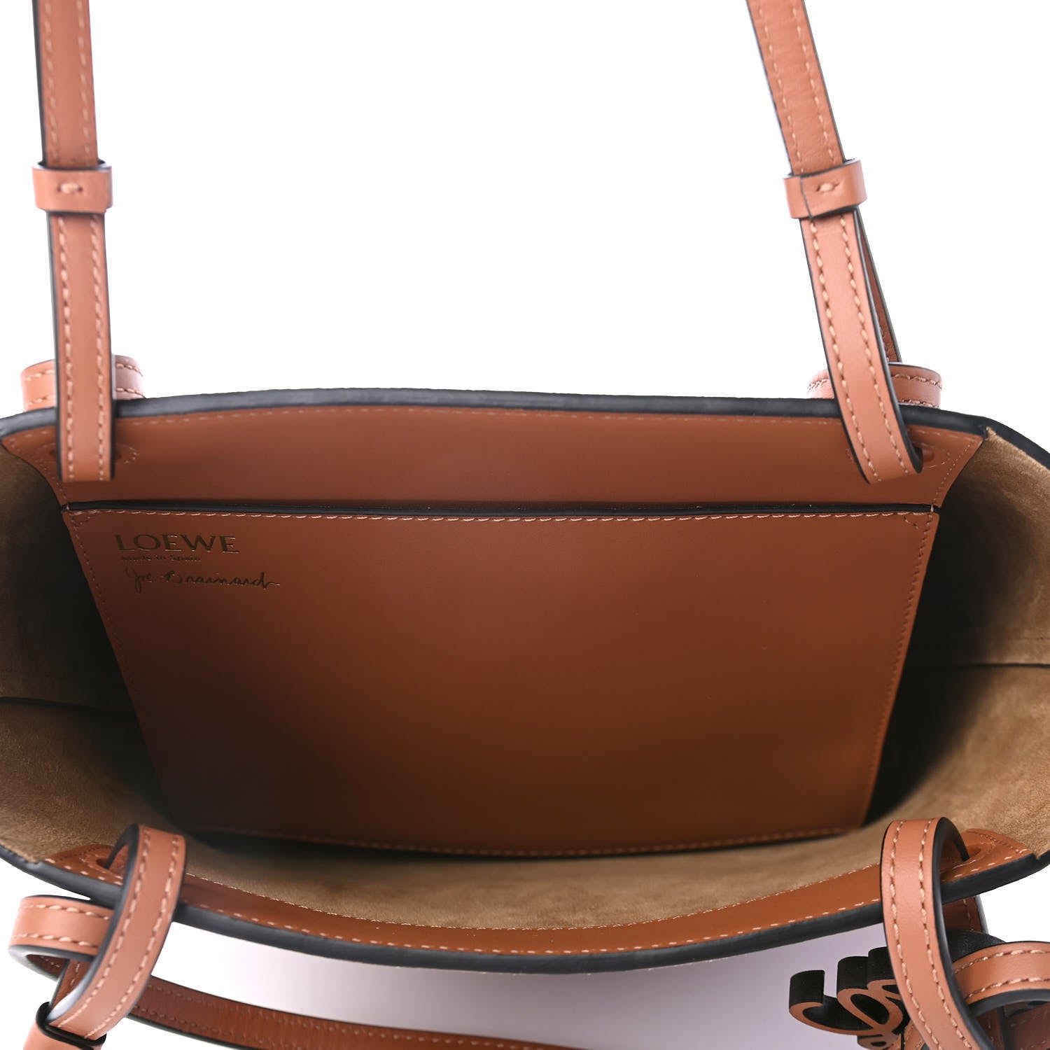 Loewe Calfskin Words Double Handle Square Tote Tan 4 of 4