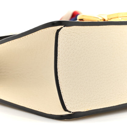 Gucci Textured Calfskin Bee Star Print Small Sylvie Shoulder Bag Mystic White 11 of 15