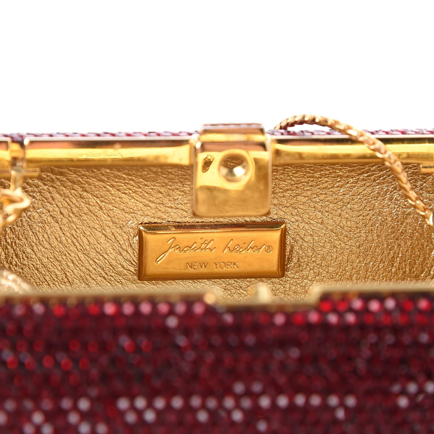 Judith Leiber Crystal Minaudiere Clutch Red 7 of 9