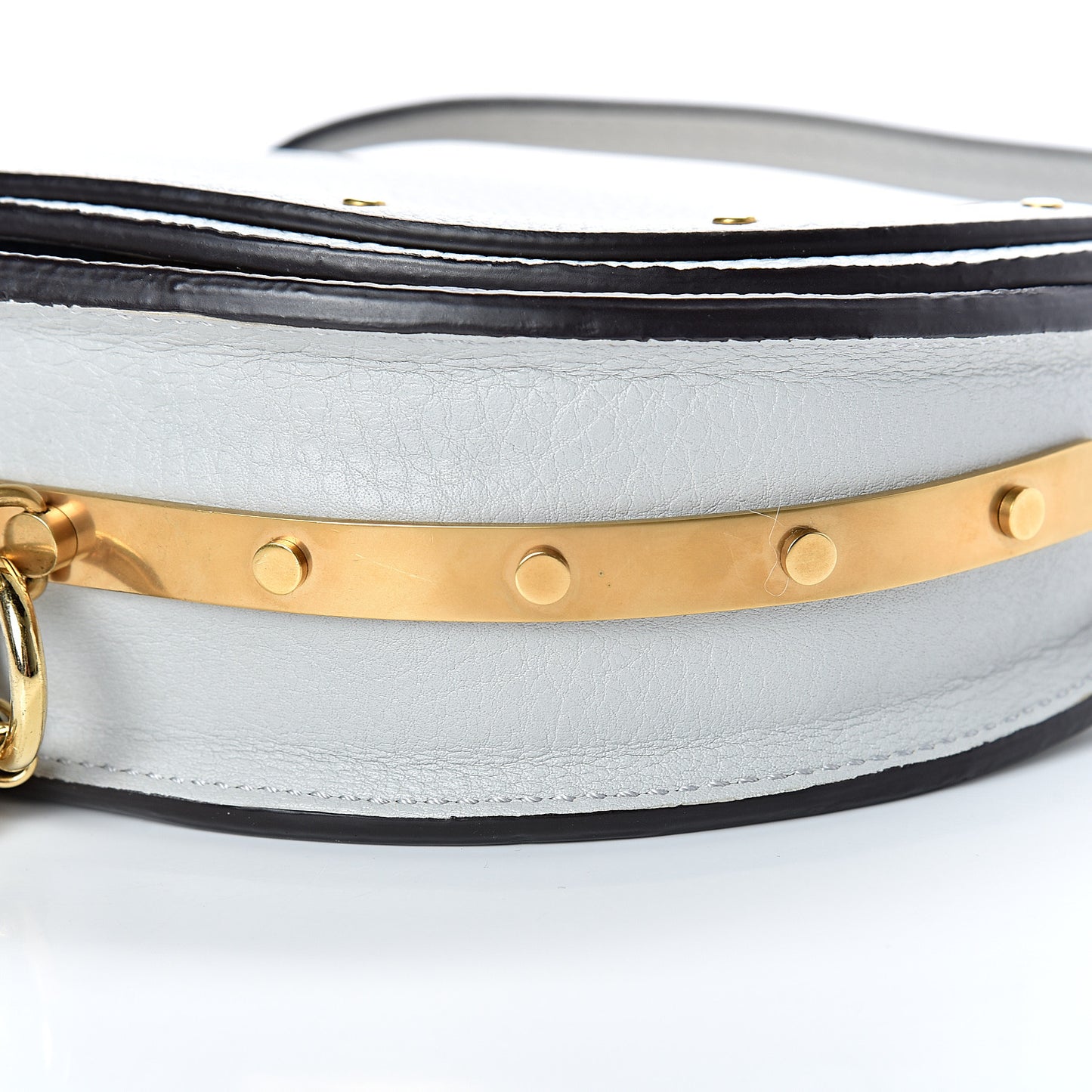 Calfskin Small Nile Bracelet Minaudiere Bag Airy Grey