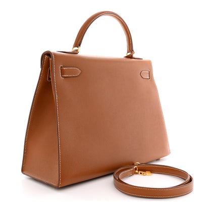 Hermes Courchevel Kelly Sellier 32 Gold 3 of 14