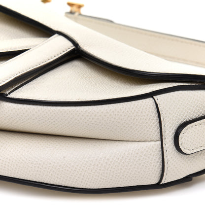 Christian Dior Grained Calfskin Mini Saddle Bag White 10 of 13
