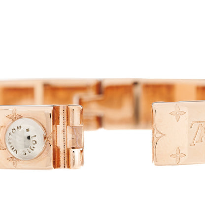 Louis Vuitton Brass Monogram Nanogram Cuff S Gold Pink 4 of 4
