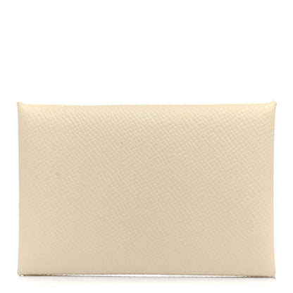 Hermes Epsom Horseshoe Calvi Card Case Craie Etain 1 of 8