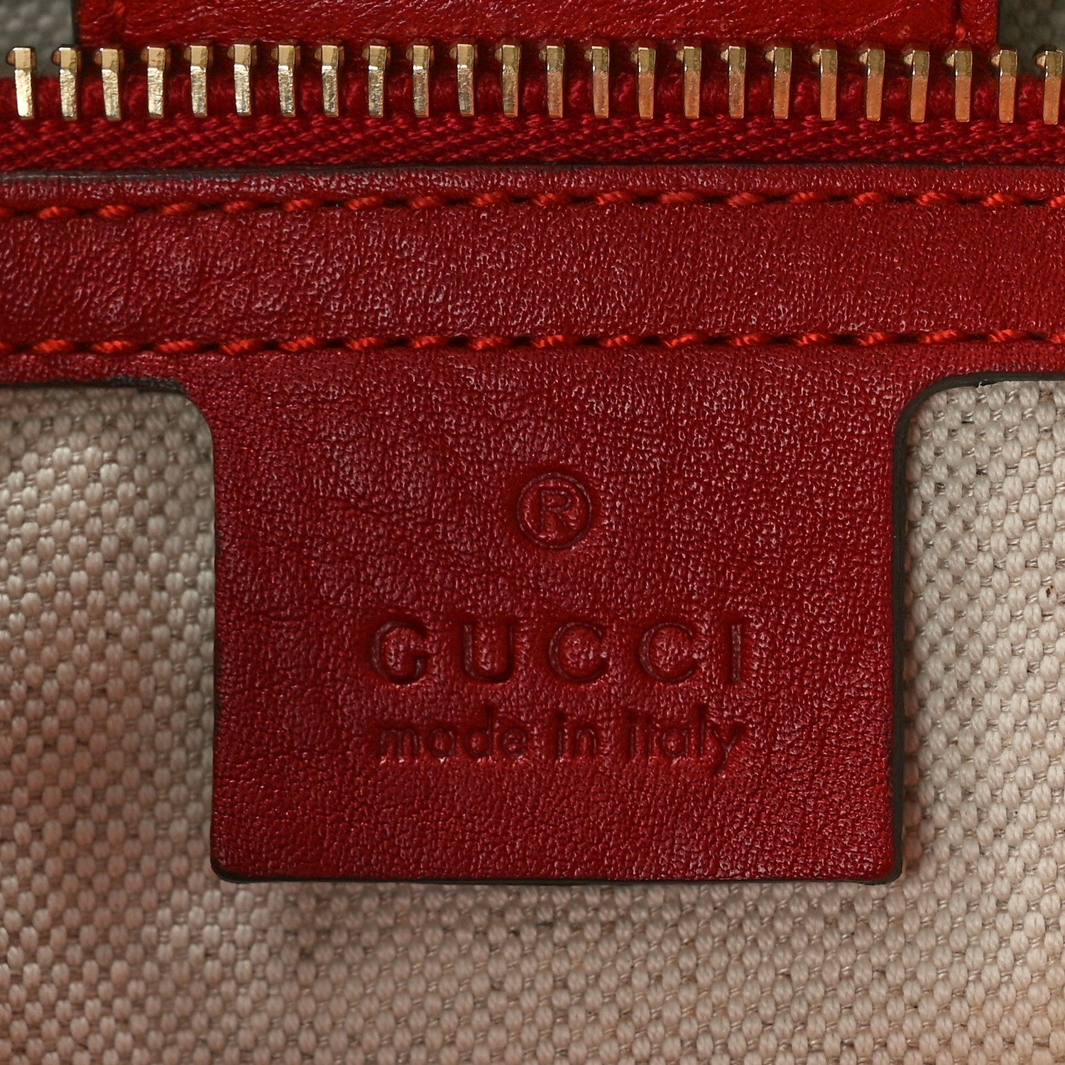 Gucci Pebbled Calfskin Medium Bamboo Shopper Tote Red 6 of 10