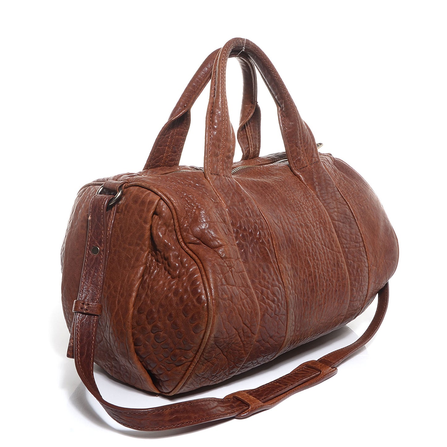 Pebbled Lambskin Rocco Brown w Antique Silver Hardware