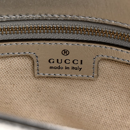 Gucci Metallic Demetra Small Horsebit 1955 Asymmetric Shoulder Bag Silver 6 of 10