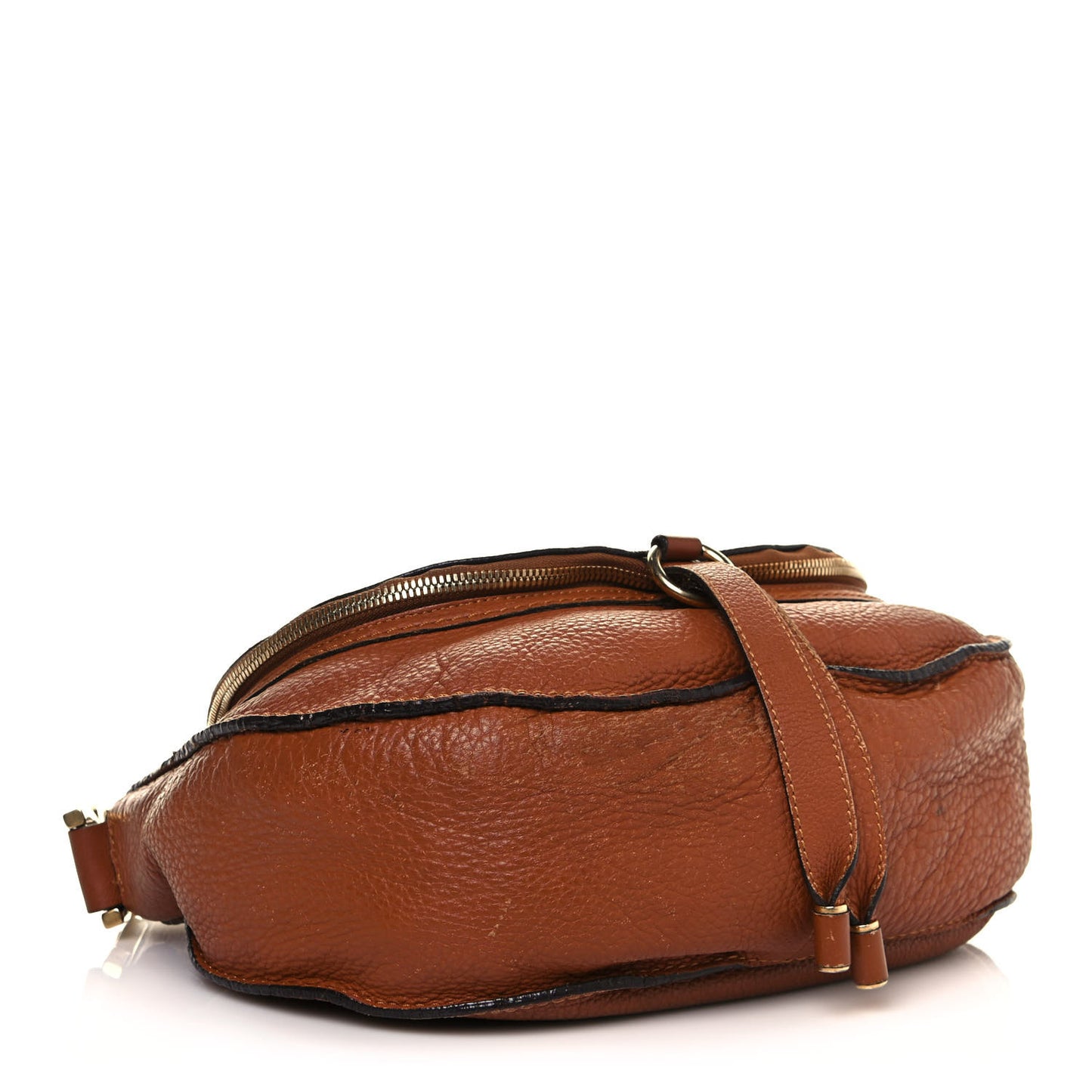 Calfskin Medium Marcie Round Zip Crossbody Bag Tan
