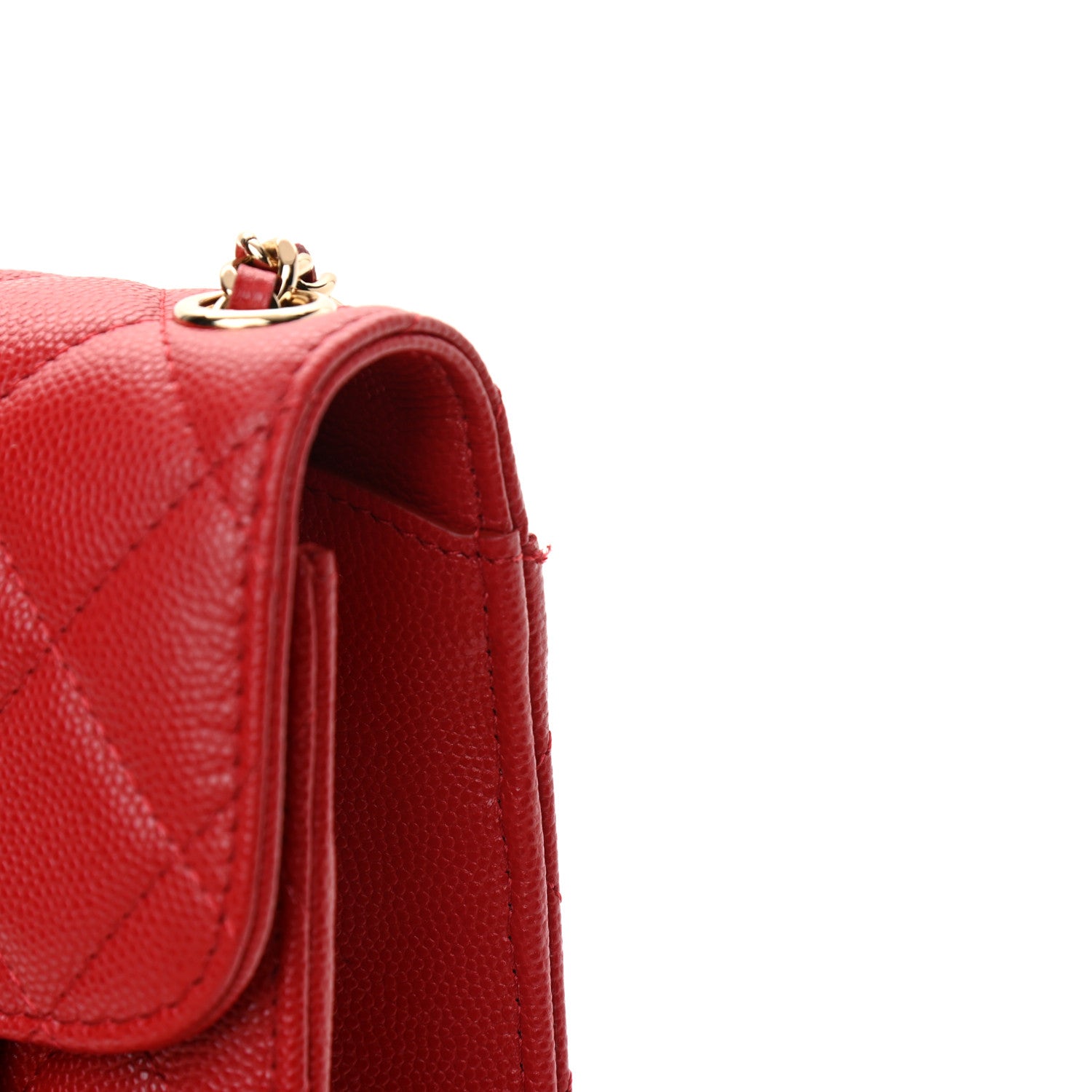 Chanel Caviar Quilted Classic Phone Holder Red 12 of 13