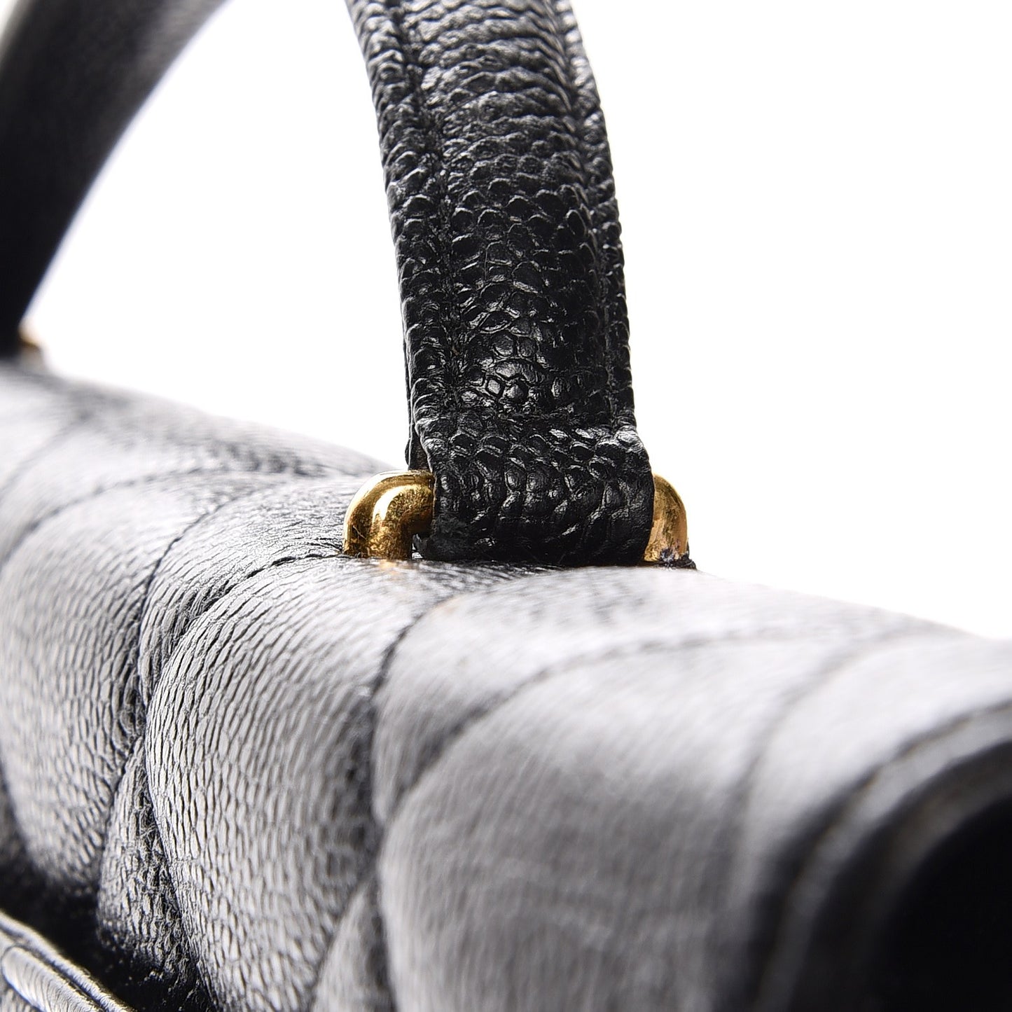 Caviar Quilted Briefcase Laptop Bag Black