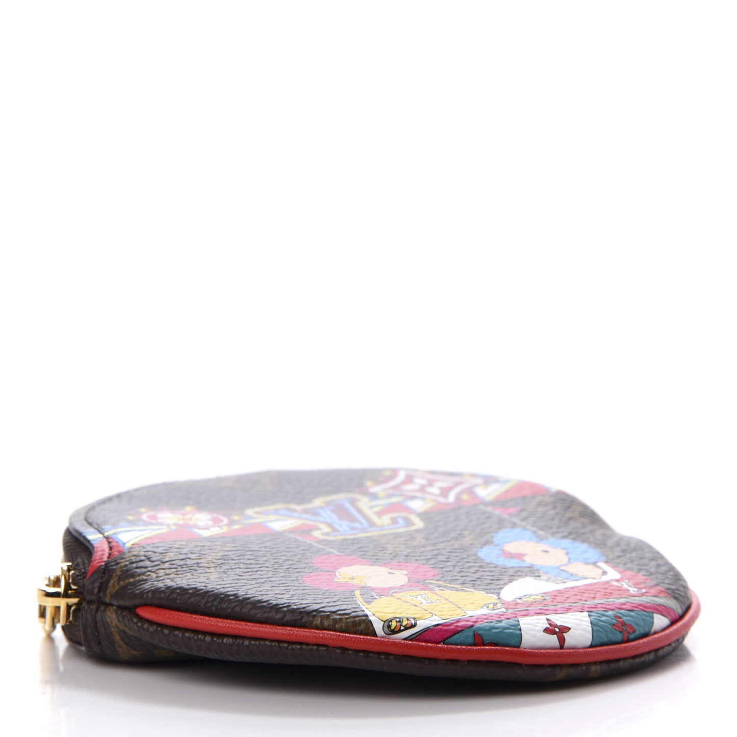 Monogram 2020 Christmas Animation Bumper Cars Round Coin Purse Coquelicot