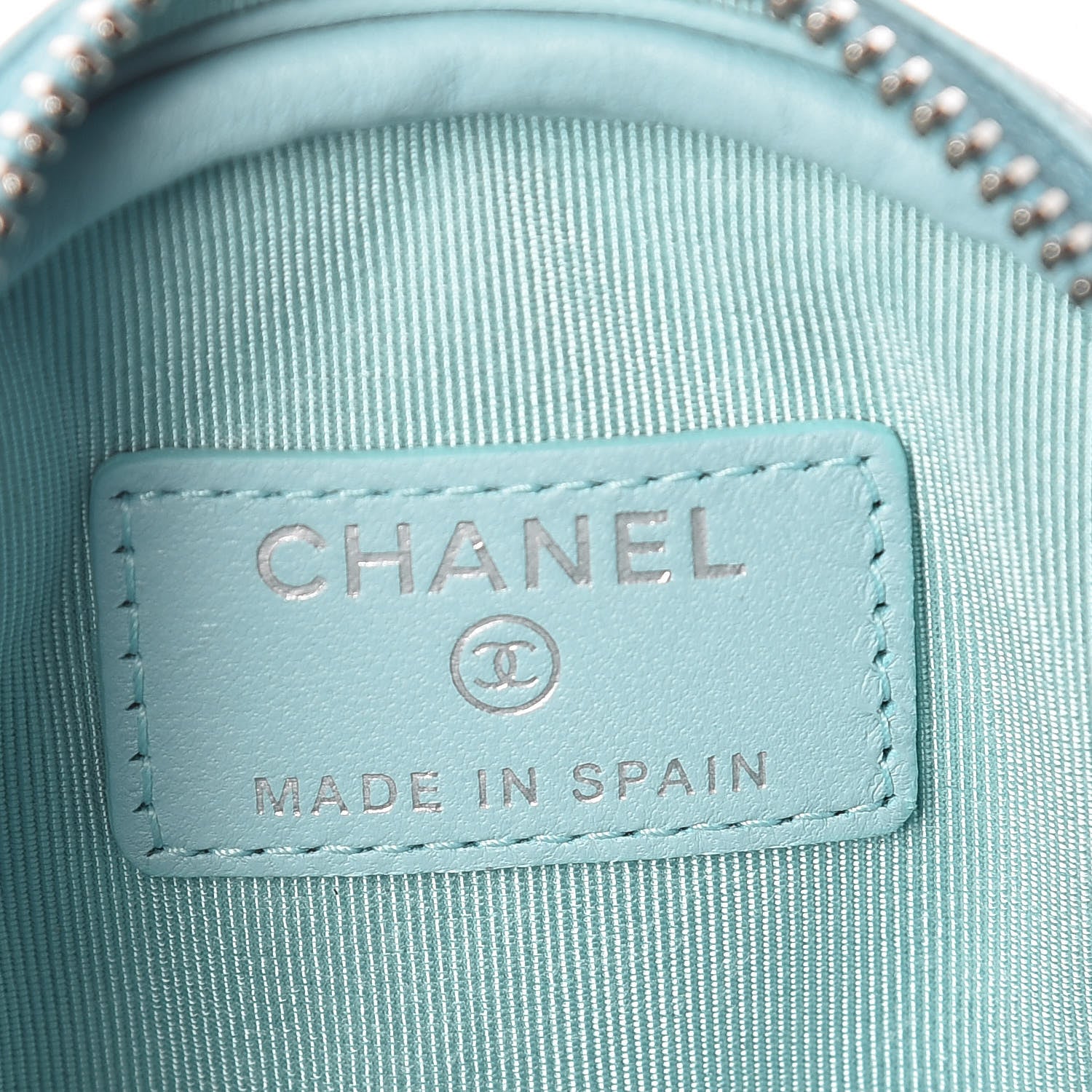 Chanel Lambskin Quilted Zip Around Classic Coin Purse Light Blue 6 of 7