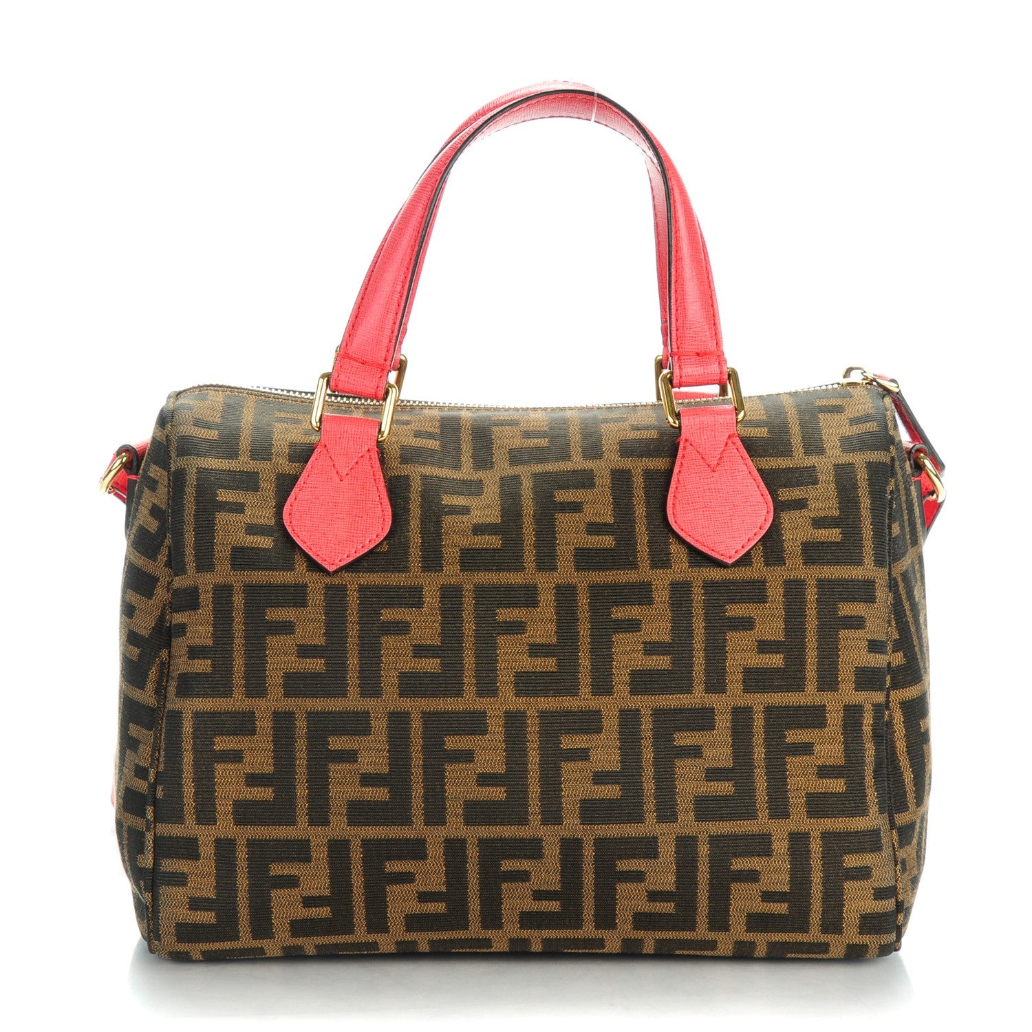 Fendi Zucca Vitello Elite Small Boston Tobacco Ecstasy 1 of 7