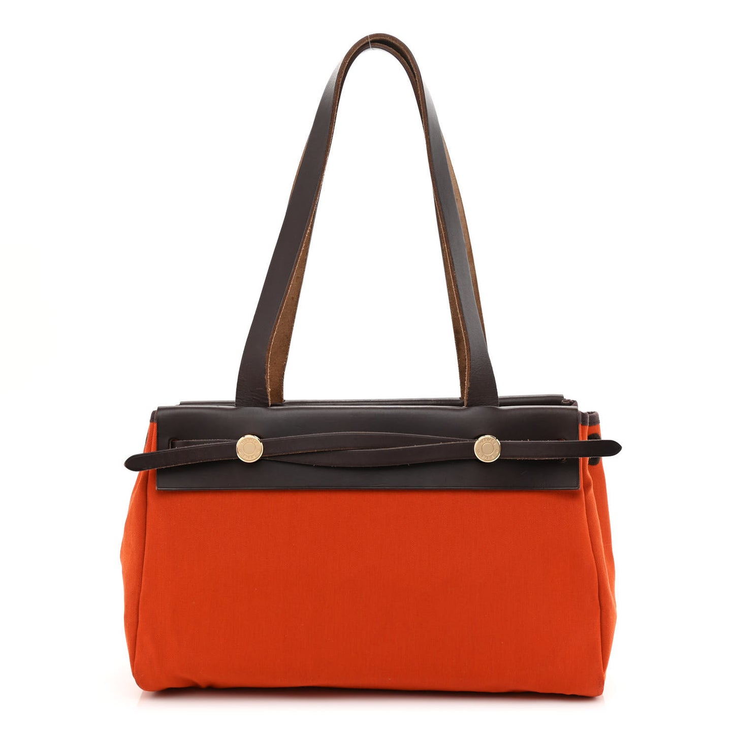 Toile Vache Calfskin Herbag Cabas PM Orange Red