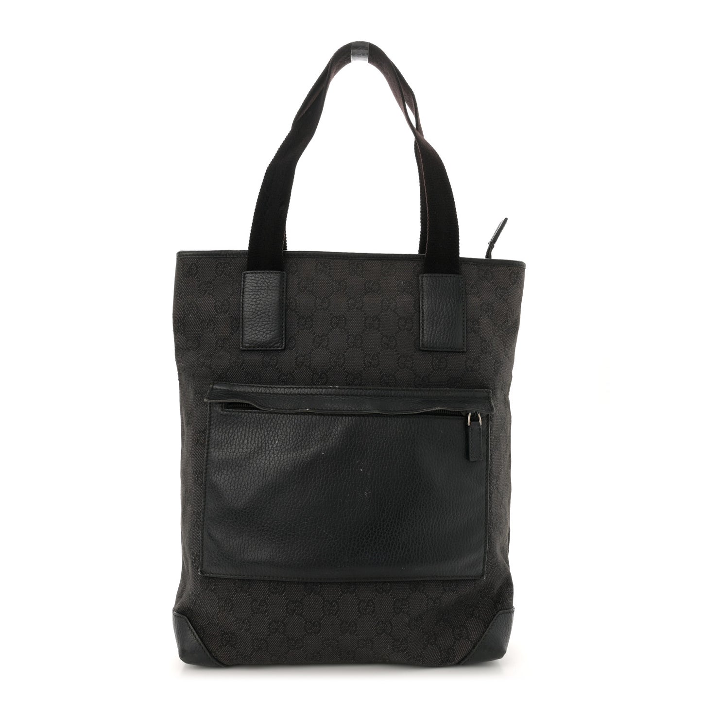 Nylon Calfskin Monogram Tall Tote Dark Brown