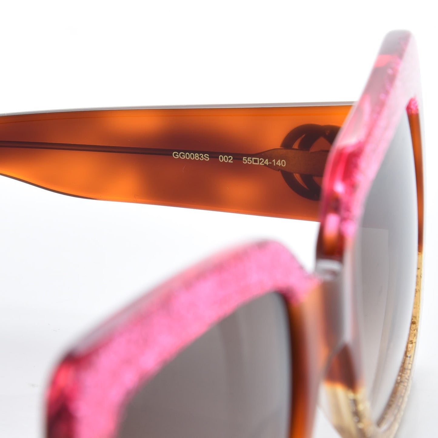 Square Frame GG0083S Sunglasses Glitter Pink Multi