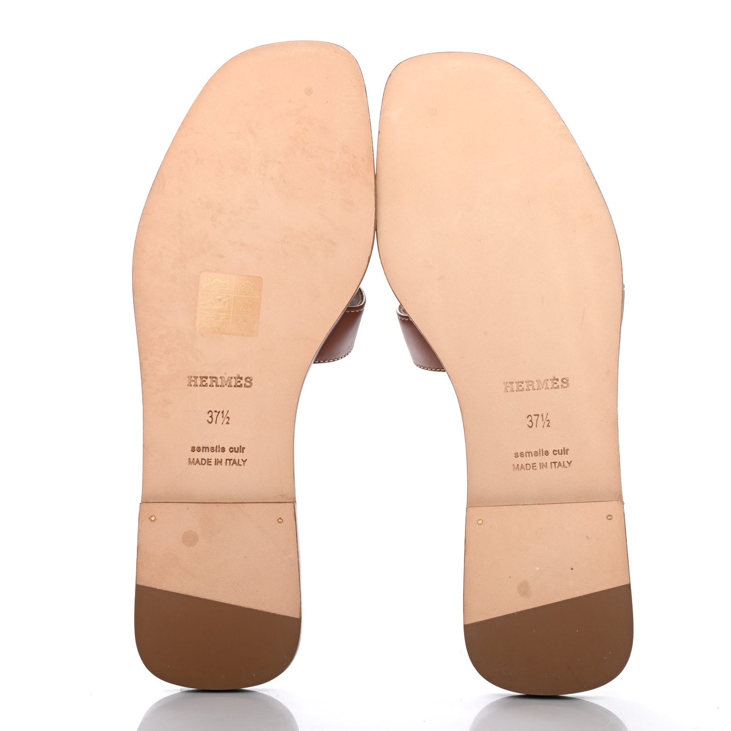Box Calfskin Oran Sandals 37.5 Gold