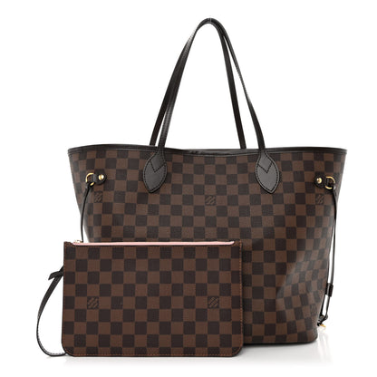 Louis Vuitton Damier Ebene Neo Neverfull MM Rose Ballerine 1 of 12