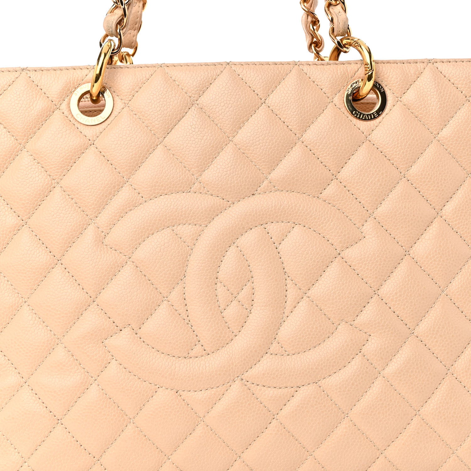 Chanel Caviar Quilted Grand Shopping Tote GST Beige Clair 8 of 10