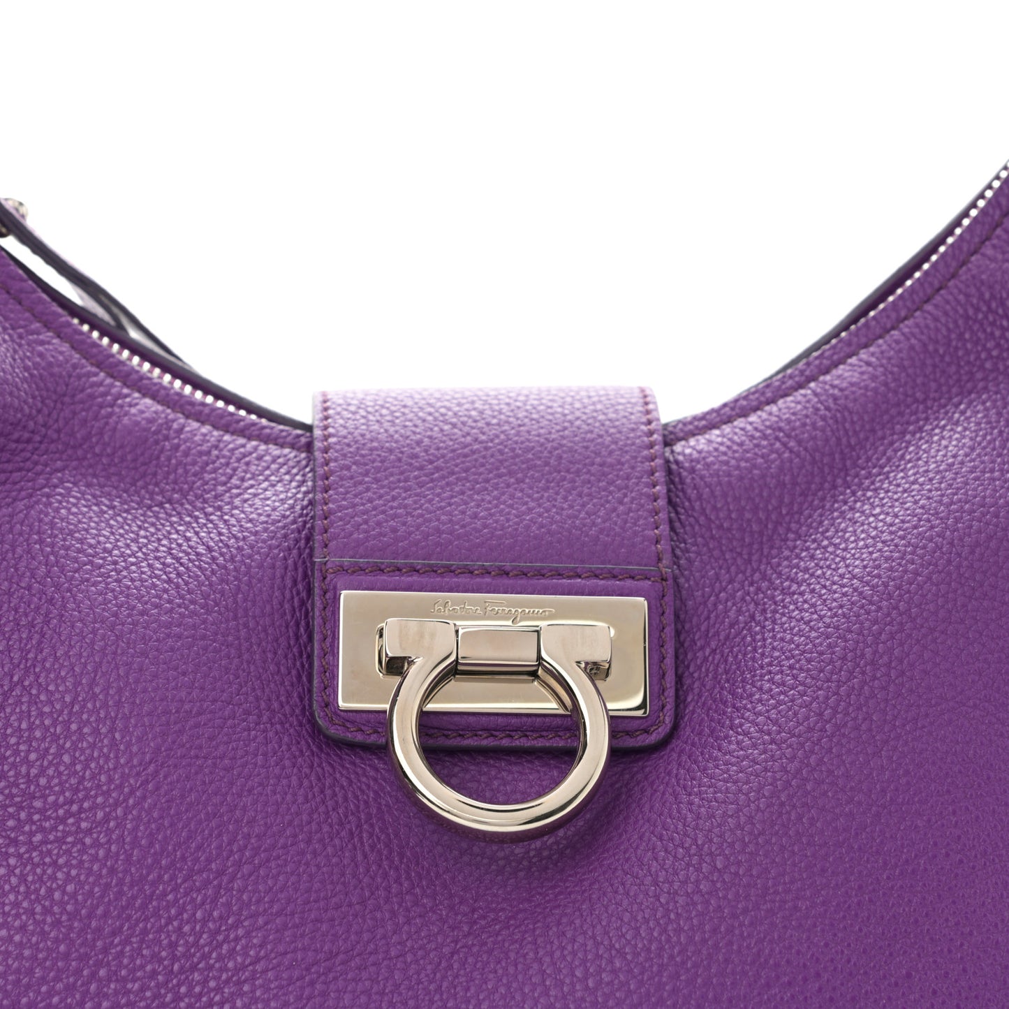Calfskin Fanisa Gancini Hobo Purple