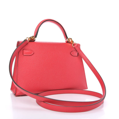 Hermes Epsom Mini Kelly Sellier 20 Rose Extreme 3 of 13
