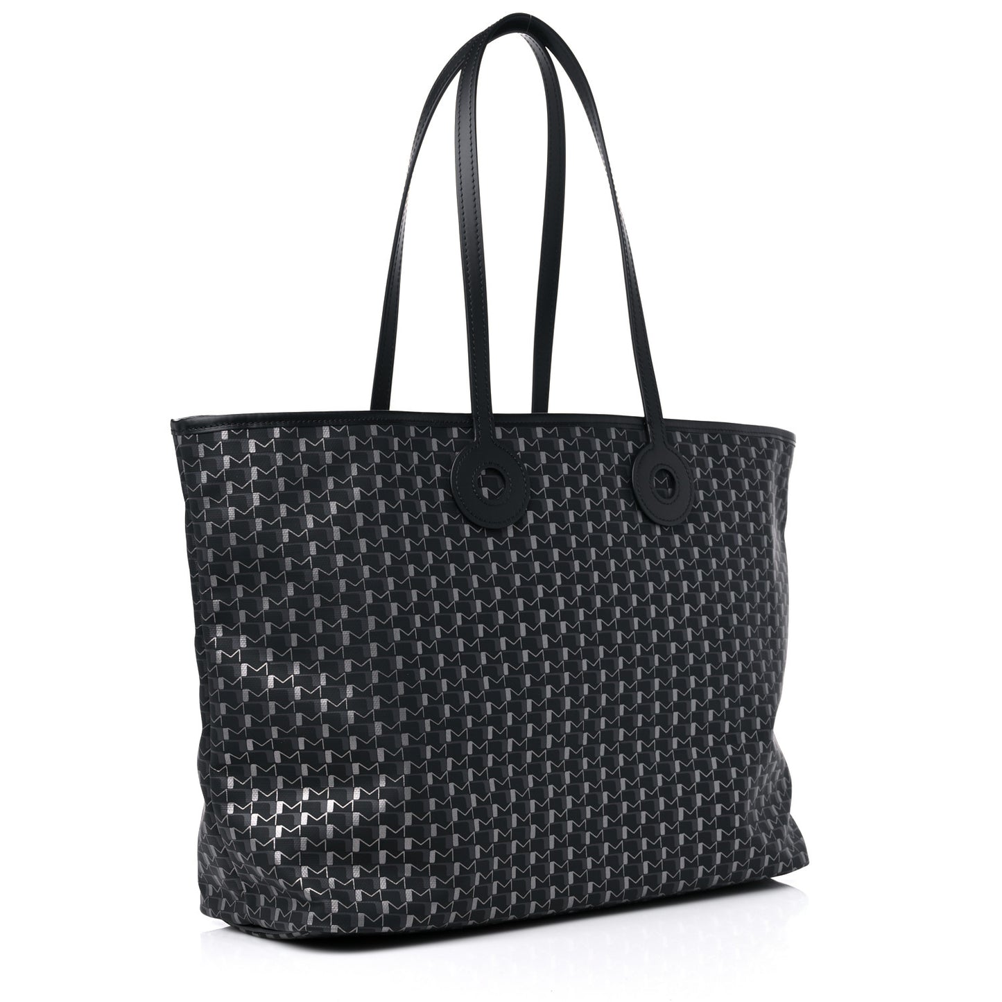 Grained Calfskin Canvas 1920 Oh! Tote Ruban GM Carbon Silver