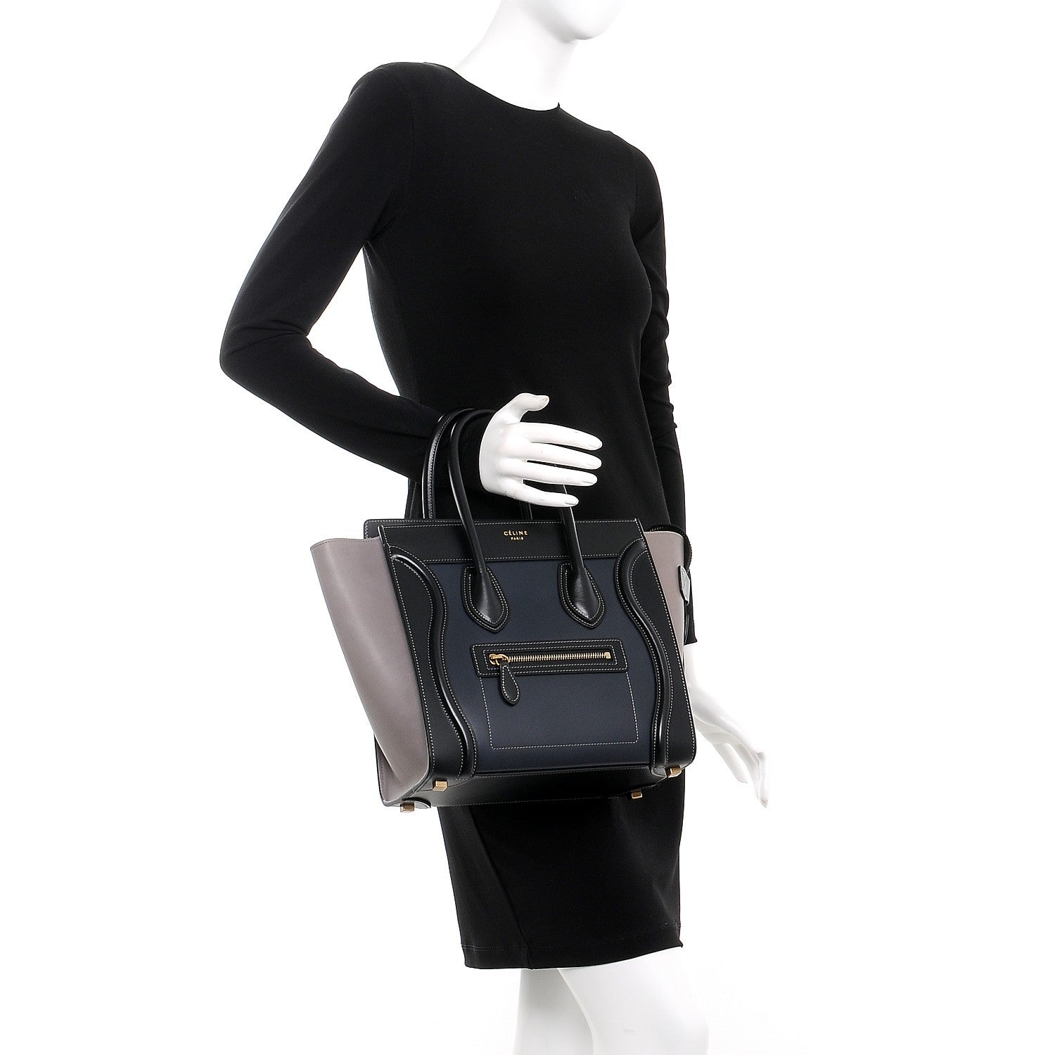 Celine Smooth Calfskin Micro Tri-Color Luggage Dark Blue 2 of 8