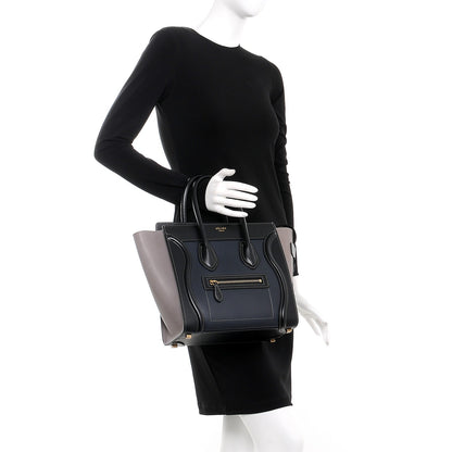 Celine Smooth Calfskin Micro Tri-Color Luggage Dark Blue 2 of 8