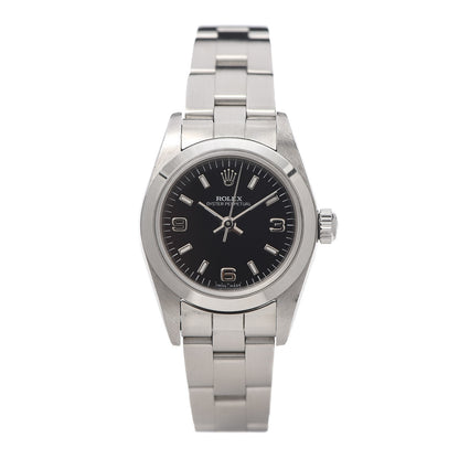 Rolex Stainless Steel 24mm Oyster Perpetual Watch Black 76080 1 of 7