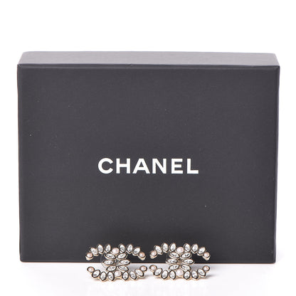 Chanel Crystal Pearl CC Earrings Gold 5 of 5