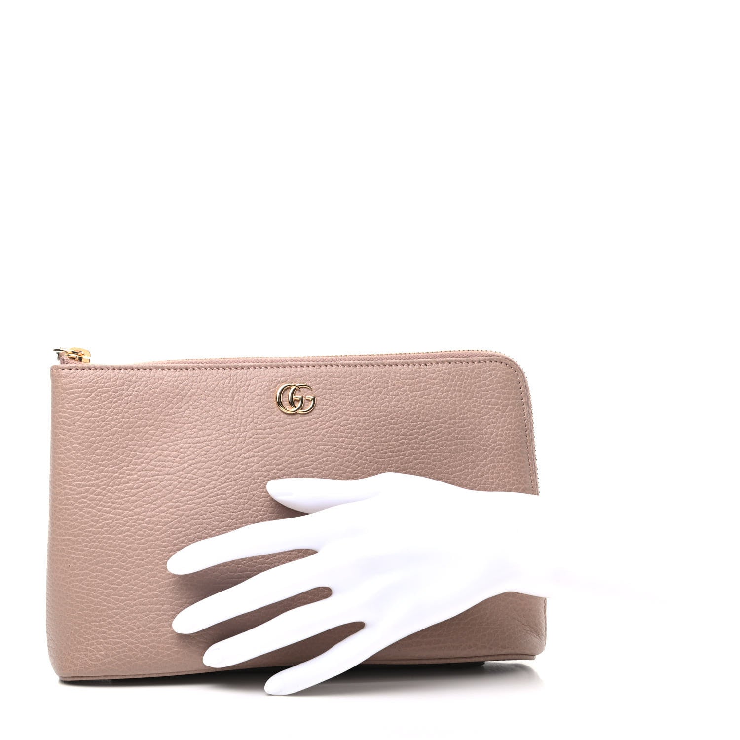 Gucci Calfskin GG Marmont Zip Pouch Porcelain Rose 2 of 8
