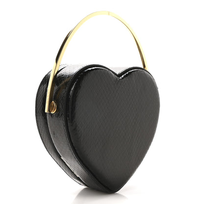 Gucci Snakeskin Broadway Ring Top Handle Bag Black 3 of 12